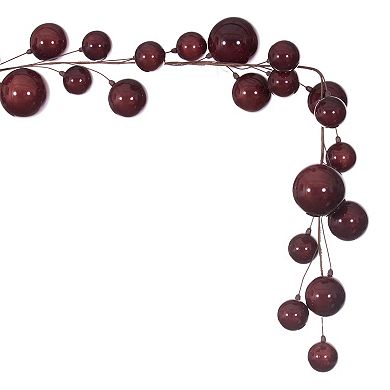 Vickerman 10-ft. Artificial Wine Pearl Branch Ball Wire Garland