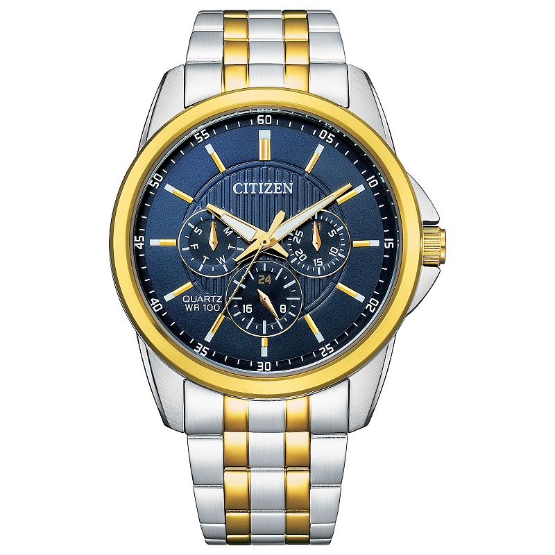 Citizen Mens Two-Tone Stainless Steel Bracelet Chronograph Watch - AG8348-