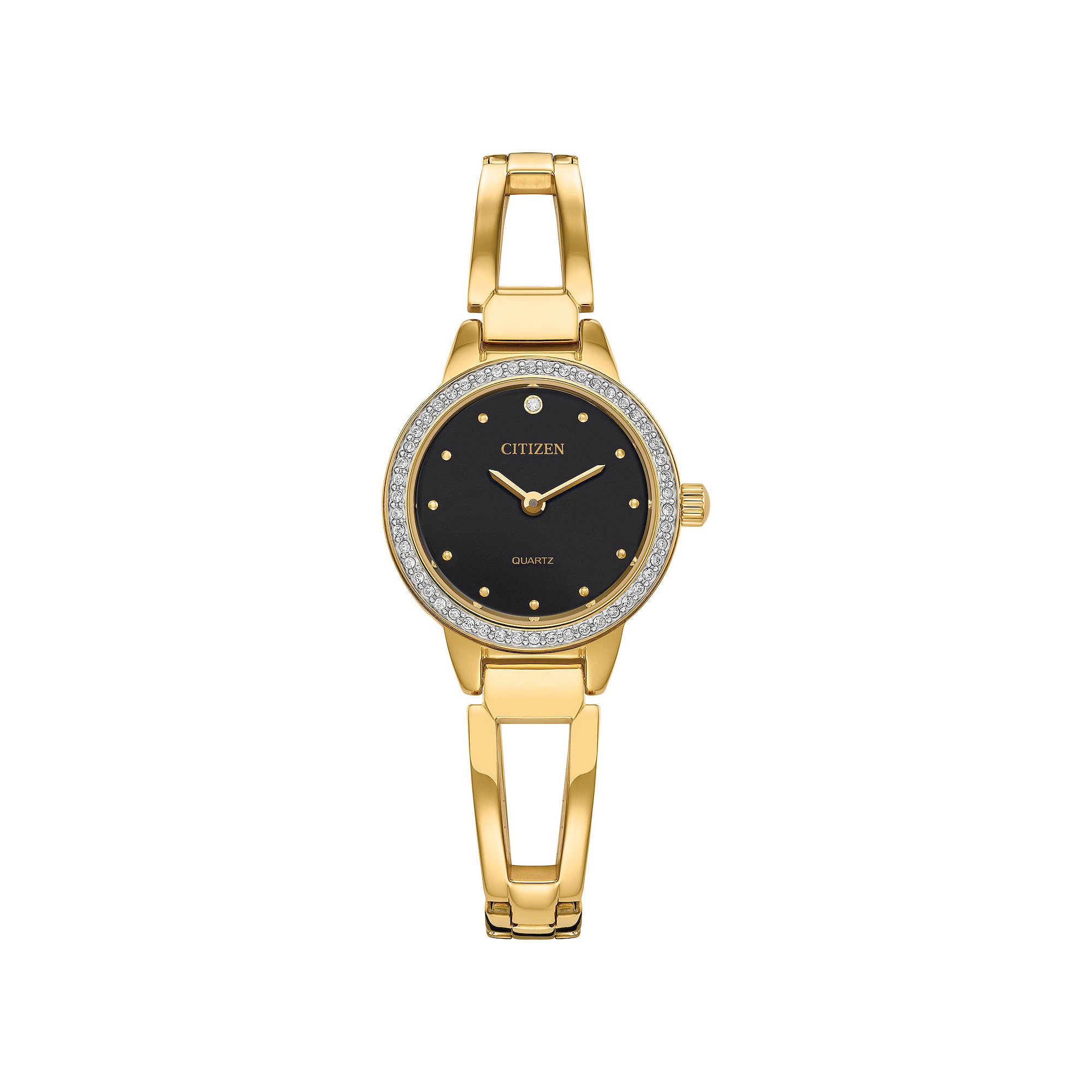 Citizen Womens Crystal Gold-Tone Stainless Steel Bracelet Watch - EZ7011-8