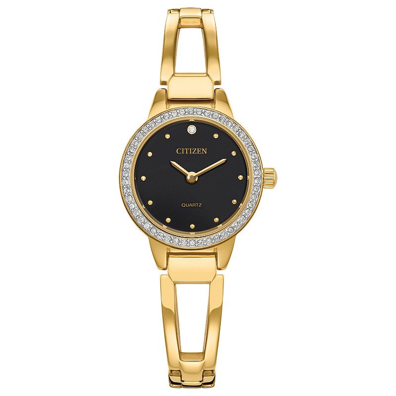 Citizen Women's Crystal Gold-Tone Stainless Steel Bracelet Watch - EZ7011-88A, Size: XS, Gold Tone