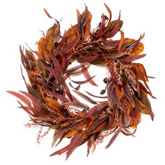 Vickerman 22" Cream Red Leaf Artificial Wreath