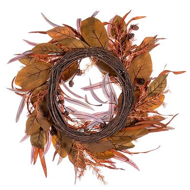 Vickerman 22" Cream Red Leaf Artificial Wreath