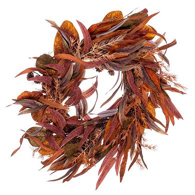 Vickerman 22" Cream Red Leaf Artificial Wreath