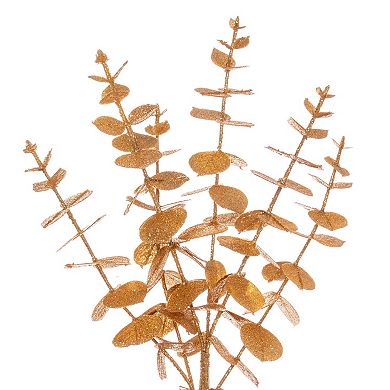 Vickerman 24" Gold Eucalyptus Glitter Artificial Wreath