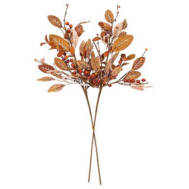 Vickerman 34-Inch Artificial Fall Berry & Wood Leaf Spray 2-pc. Set