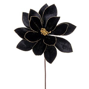 Vickerman 22-Inch Artificial Glitter Trim Poinsettia Stem 4 pk