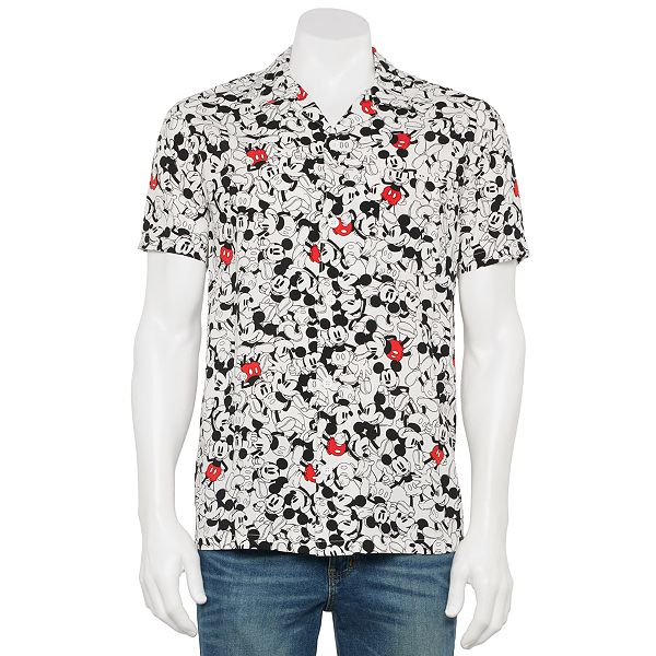 Disney s Mickey Mouse Men s Button Down Camp Shirt