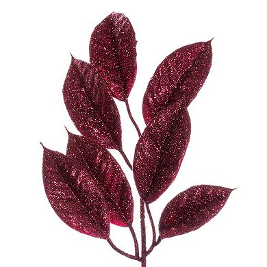 Vickerman 24" Burgundy Gardenia Glitter Artificial Wreath