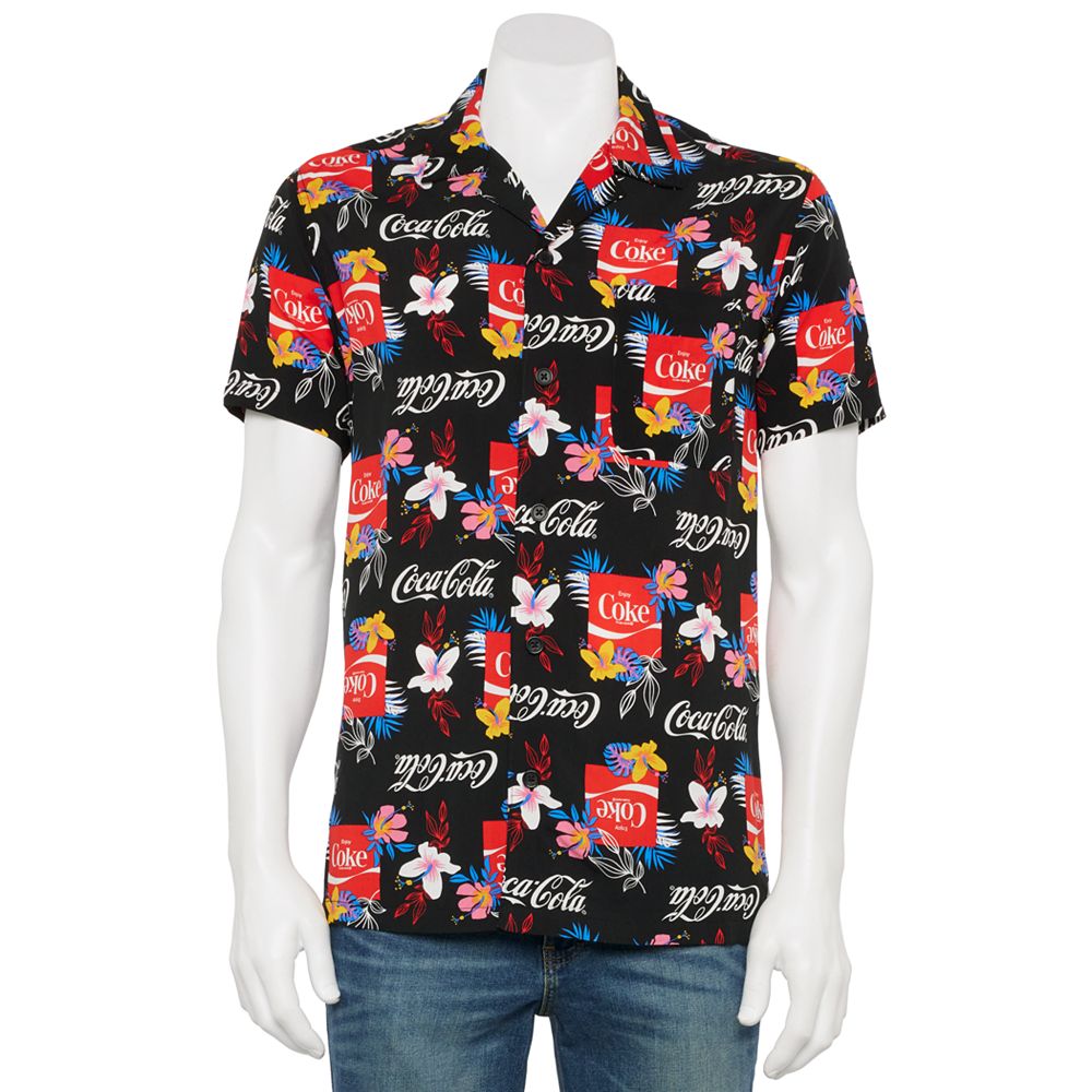 ☆ KITH x COCA-COLA Hawaiian camp shirt コラボシャツ ☆ KITH x Coca-Cola Hawaiian Camp Button Up 'Black' KH3540-100