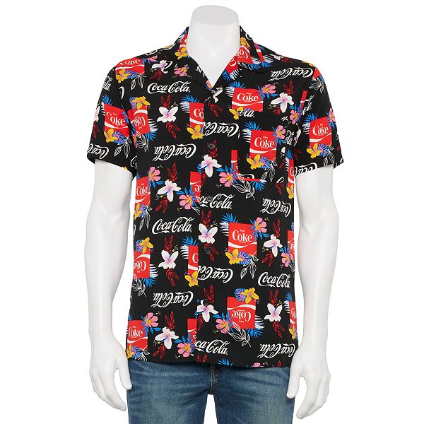 Men's Coca-Cola Tropical Button-Down Camp Shirt