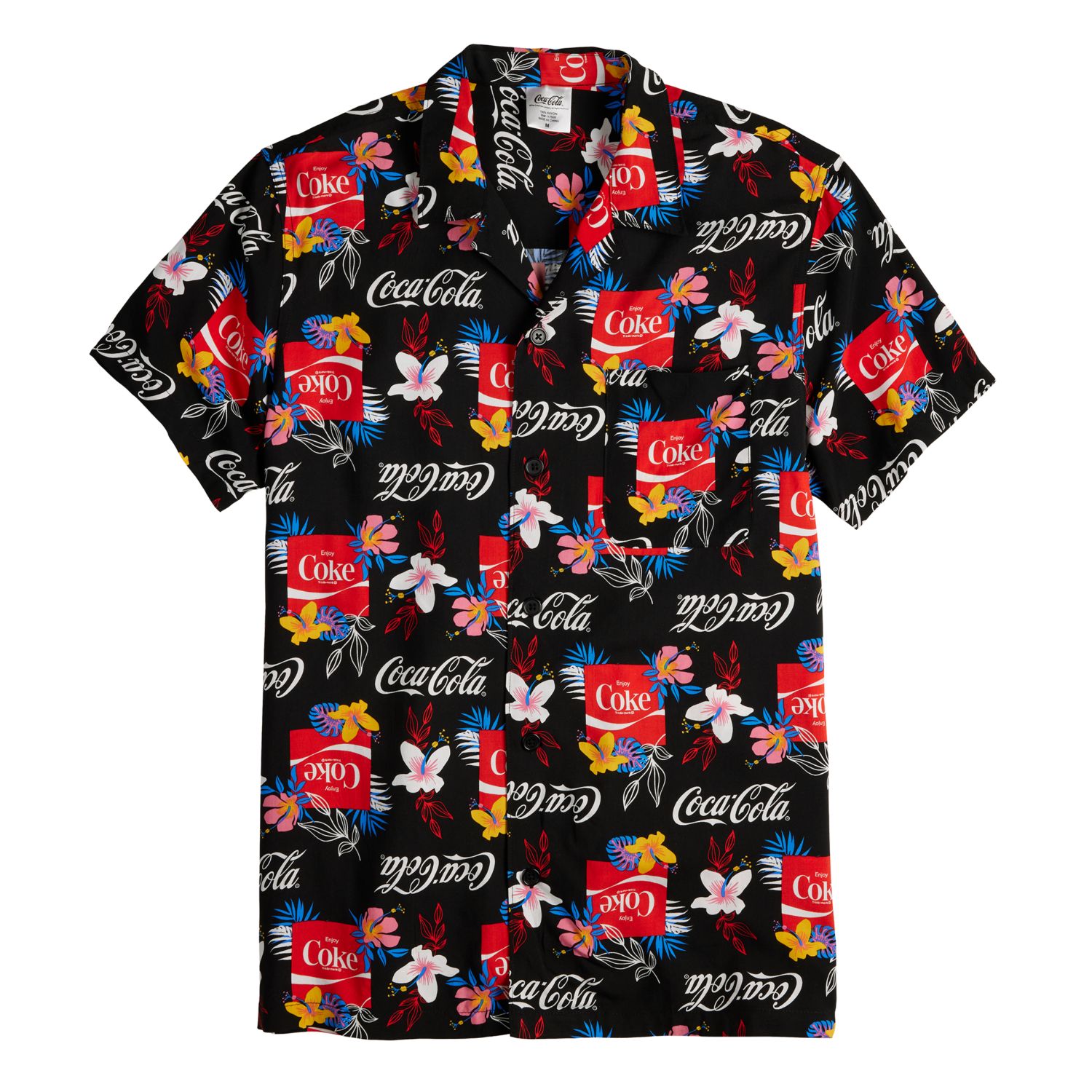 Men's Coca-Cola Tropical Button-Down Camp Shirt