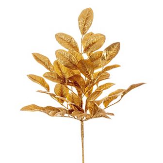 Vickerman Artificial Apple Leaf Glitter Bush - Set of 2