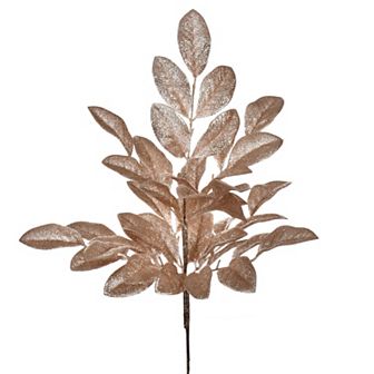 Vickerman Set of 2 Artificial Apple Leaf Glitter Bush