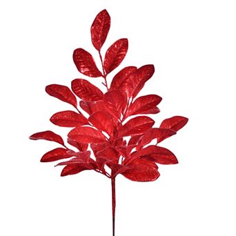 Vickerman Artificial Apple Leaf Glitter Bush - Set of 2