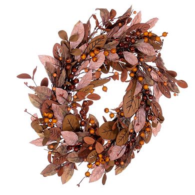 Vickerman 22" Green Brown Leaf Artificial Wreath