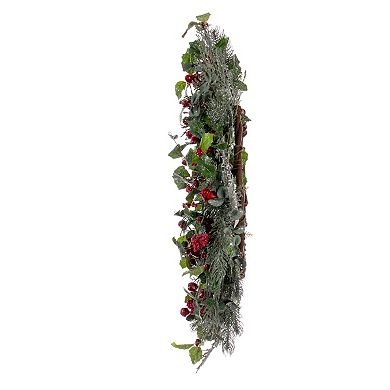 Vickerman Artificial Holly Pine Wreath with Jingle Bells