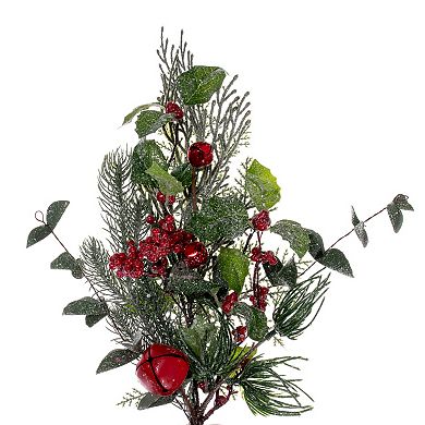 Vickerman Artificial Holly Pine Wreath with Jingle Bells