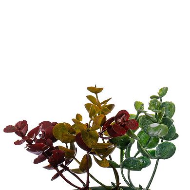 Vickerman 18" Red & Green Spiral Eucalyptus Artificial Wreath