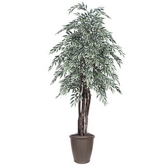Vickerman 6-ft. Artificial Variegated Smilax Executive Tree in Round Plastic Container