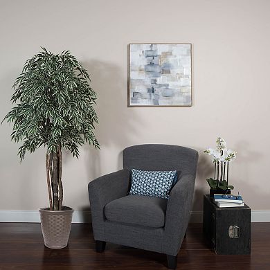 Vickerman 6-ft. Artificial Variegated Smilax Executive Tree in Round Plastic Container