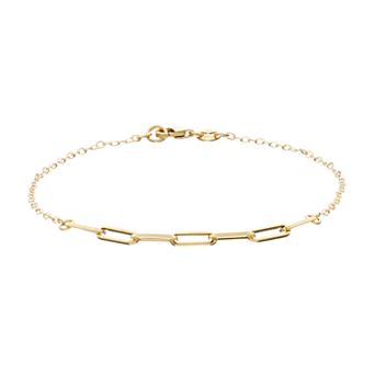 Au Naturale 14k Gold 3.2mm Paper Clip Chain Bracelet