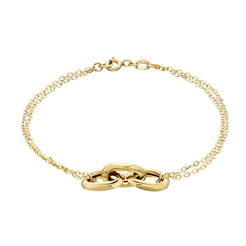 Au Naturale 14k Gold Forzatina Chain Bracelet, Womens, Size: 7.5, Yello