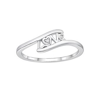 Gemminded Sterling Silver Diamond Accent "Love" Ring