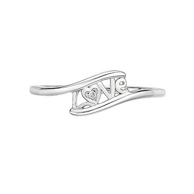 Gemminded Sterling Silver Diamond Accent "Love" Ring