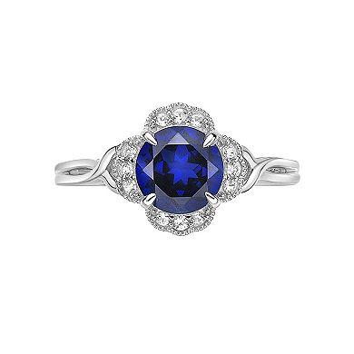 Gemminded Sterling Silver Lab-Created Sapphire Ring