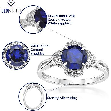 Gemminded Sterling Silver Lab-Created Sapphire Ring