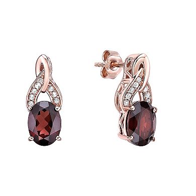 Gemminded 18 Gold Over Silver Garnet Earrings