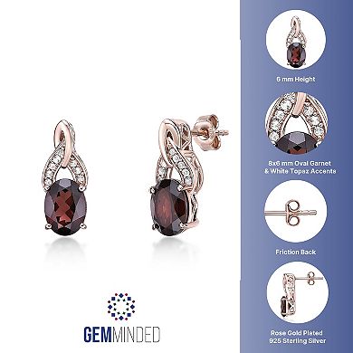 Gemminded 18 Gold Over Silver Garnet Earrings