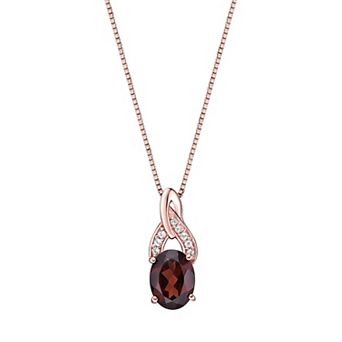 Gemminded 18 Gold Over Silver Garnet Pendant Necklace