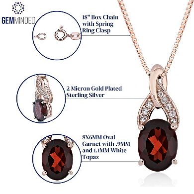 Gemminded 18 Gold Over Silver Garnet Pendant Necklace