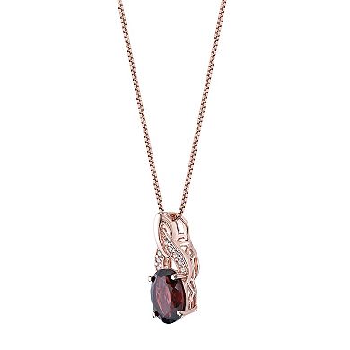 Gemminded 18 Gold Over Silver Garnet Pendant Necklace