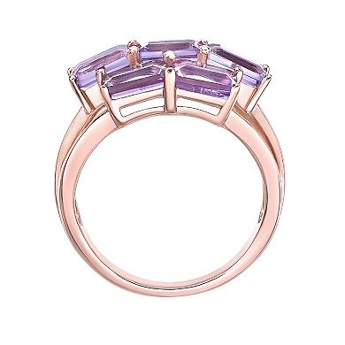 Gemminded 18k Rose Gold Over Silver Amethyst Ring