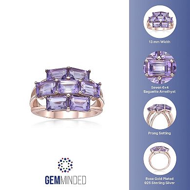 Gemminded 18k Rose Gold Over Silver Amethyst Ring