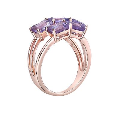 Gemminded 18k Rose Gold Over Silver Amethyst Ring