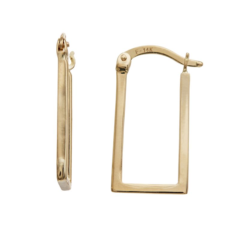 76812664 Au Naturale 14k Gold Rectangle Hoop Earrings, Wome sku 76812664