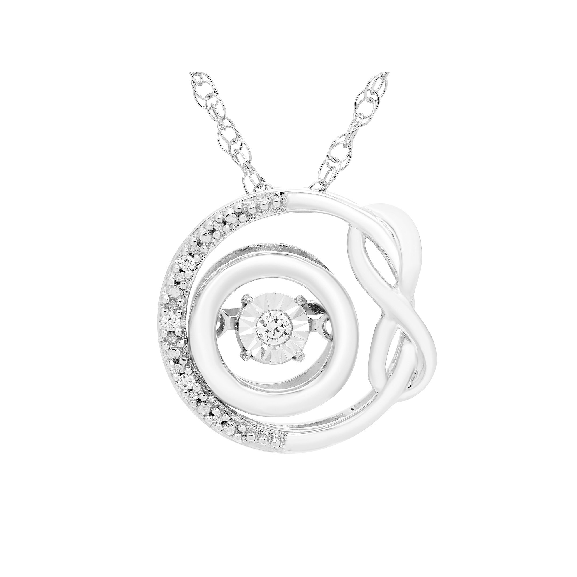 Boston Bay Diamonds Sterling Silver Infinity Double Circle Diamond Accent 