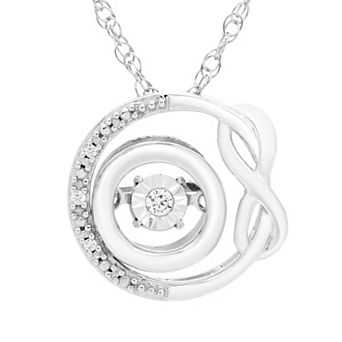 Boston Bay Diamonds Sterling Silver Infinity Double Circle Diamond Accent Infinity Pendant