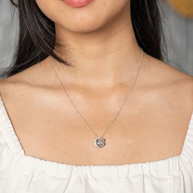 Boston Bay Diamonds Sterling Silver Infinity Double Circle Diamond Accent Infinity Pendant