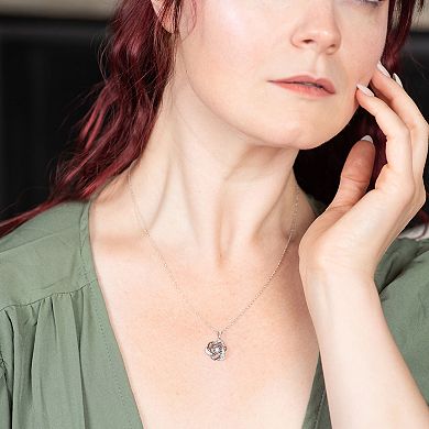 Boston Bay Diamonds Sterling Silver Diamond Accent Brilliance in Motion Floral Pendant