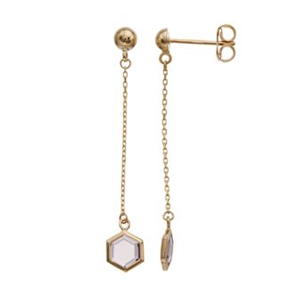 Au Naturale 14k Gold Amethyst Drop Earrings