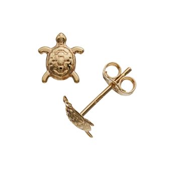 Au Naturale 14k Gold Turtle Stud Earrings