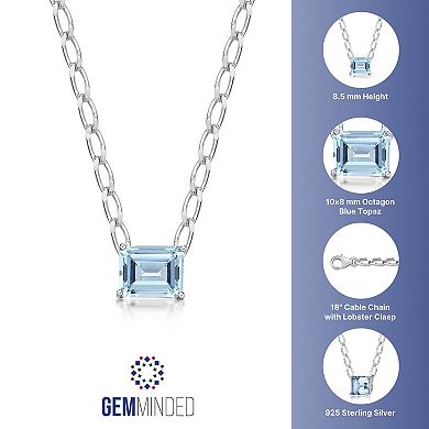 Gemminded Sterling Silver Blue Topaz Necklace