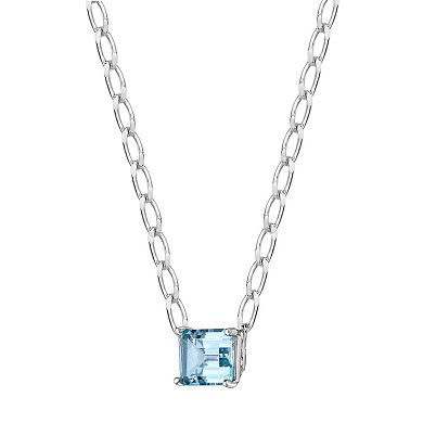 Gemminded Sterling Silver Blue Topaz Necklace