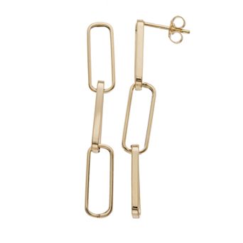 Au Naturale 14k Gold Paper Clip Drop Earrings