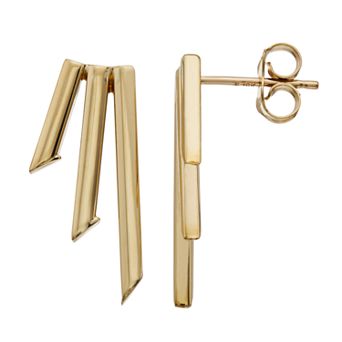 Au Naturale 10k Gold Triple Bar Earrings