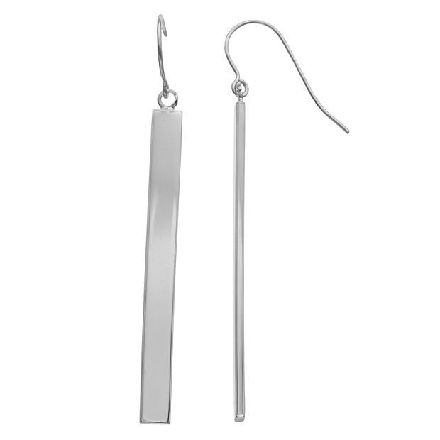 White gold bar 2025 drop earrings